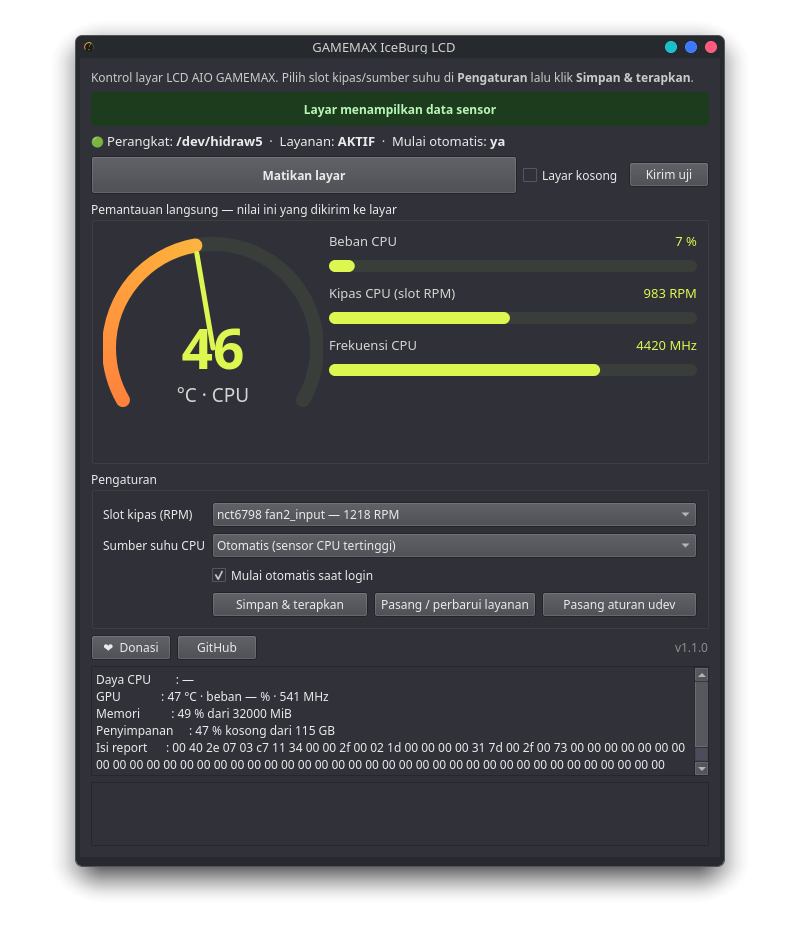Tray app preview